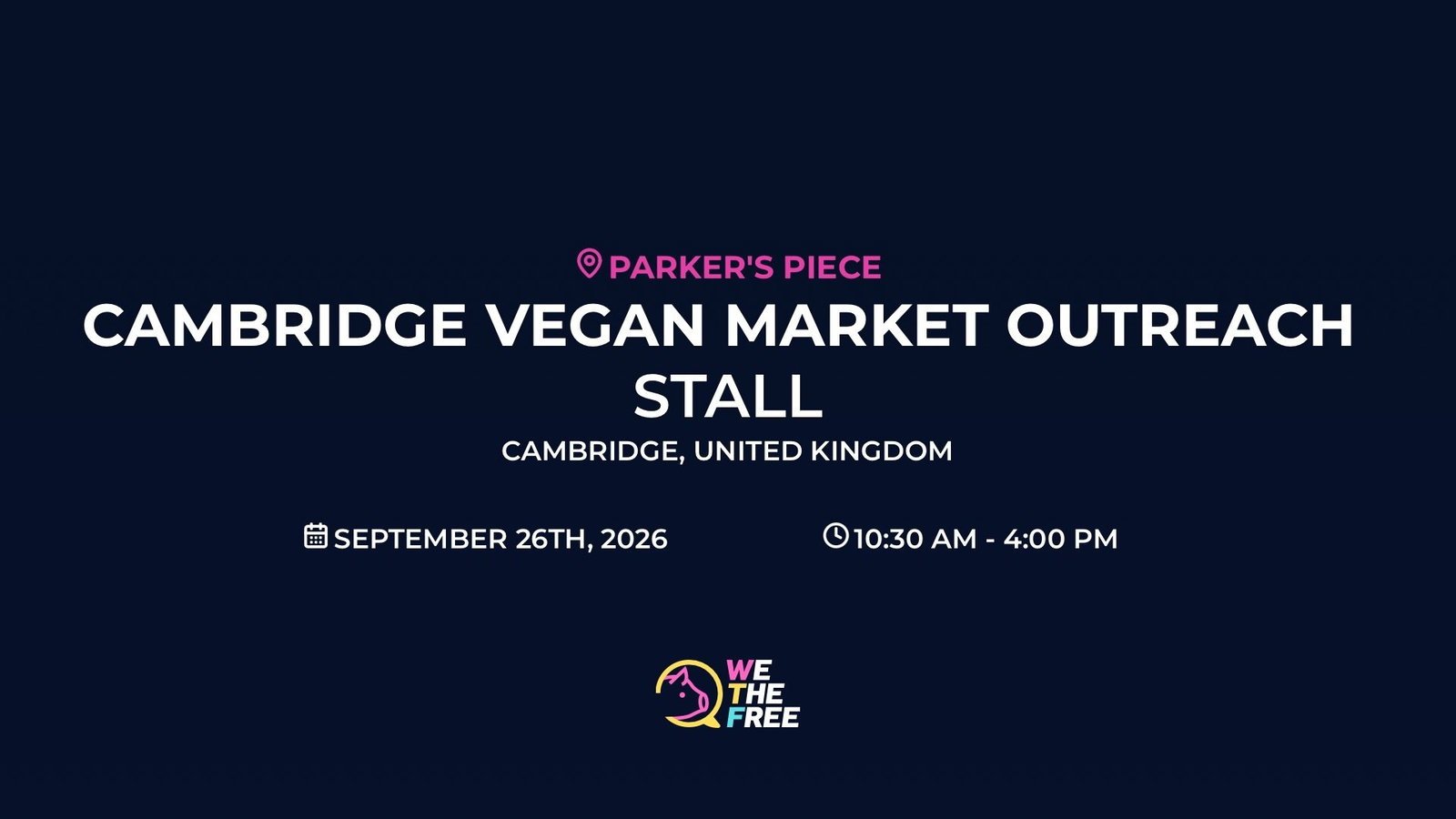 WTF: Cambridge - Vegan Market Stall, September 26th, 2026